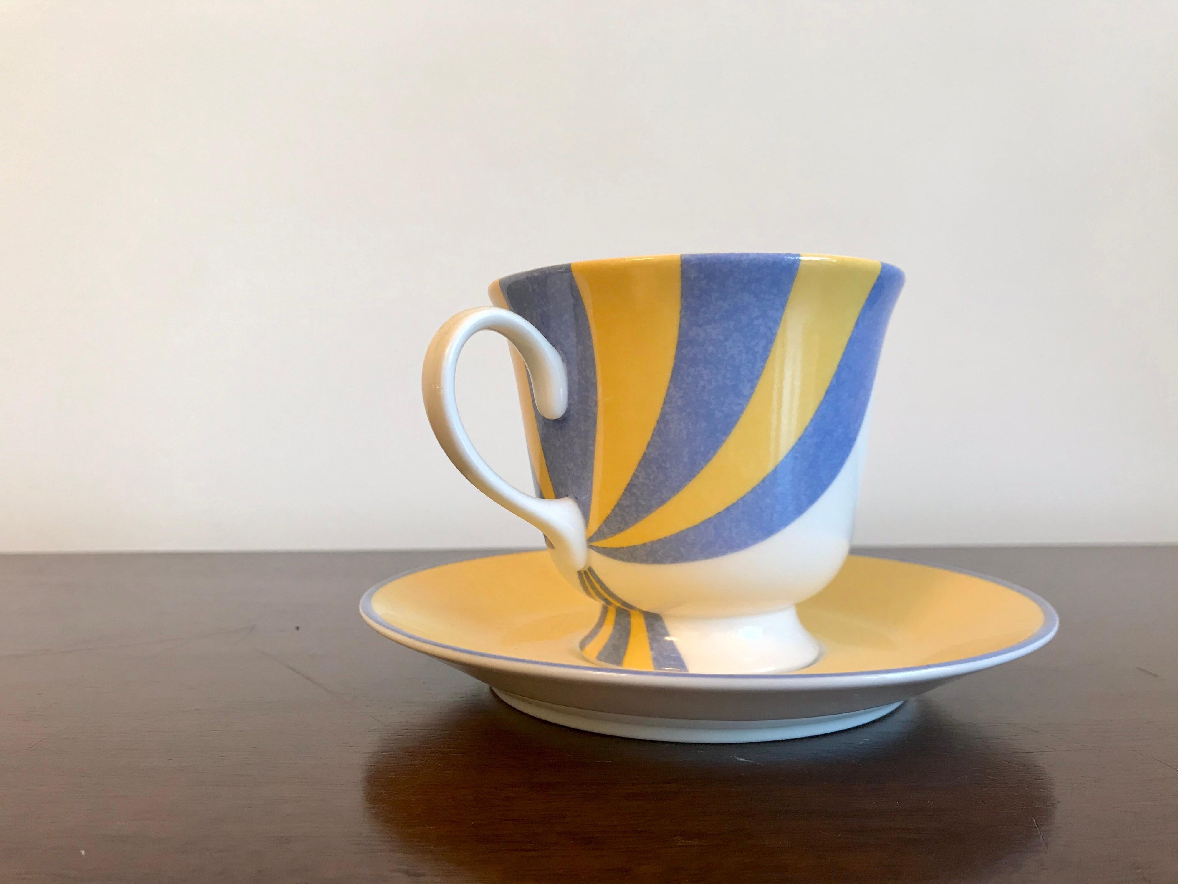 Molded Hermes Porcelain 'Circus' Cup and Saucer