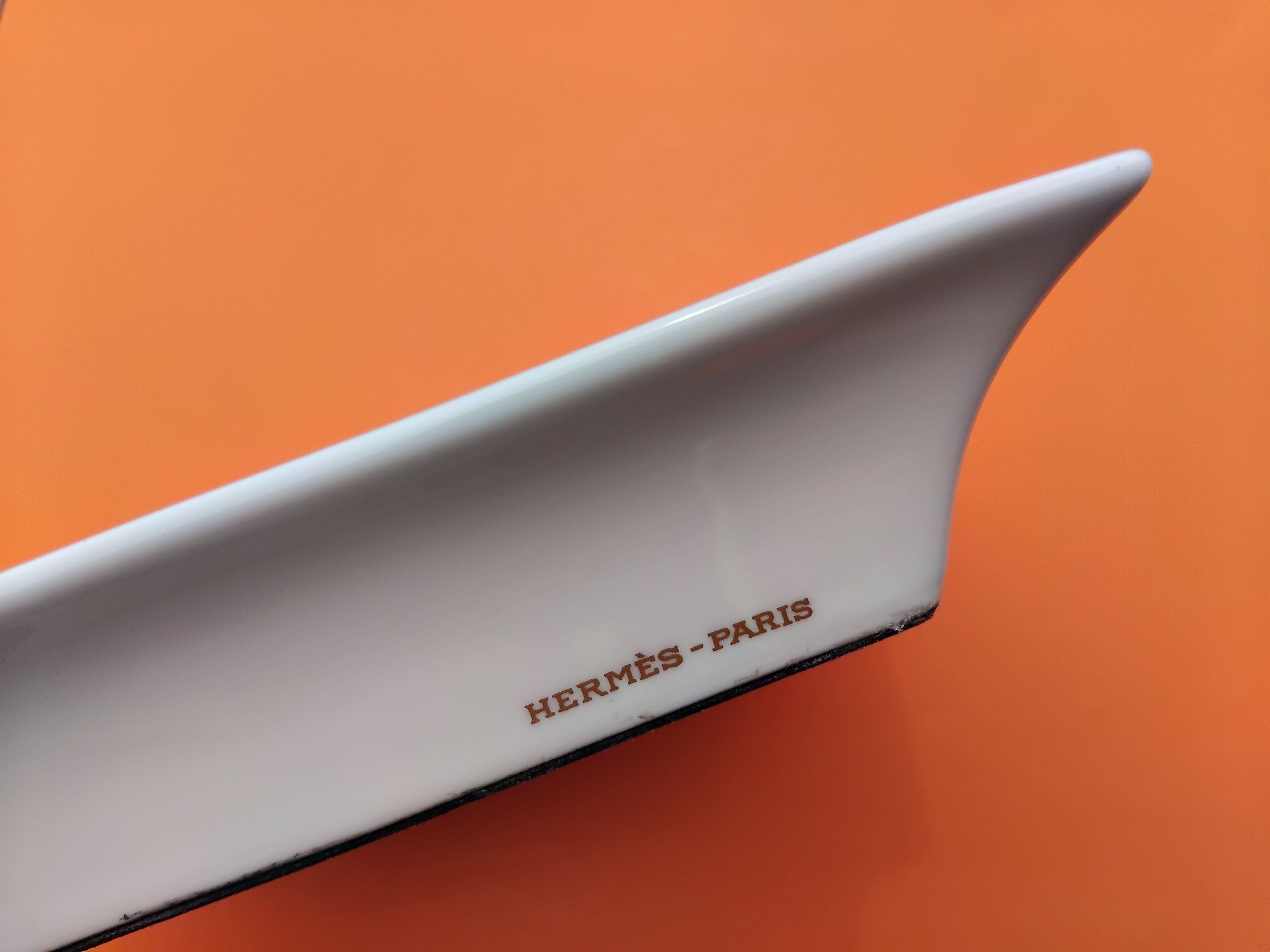 Hermès Porzellan Gold Zigarren Aschenbecher ändern Tablett kleine Boote Segelschiffe im Angebot 7