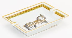 Hermès Porcelain Horse Ashtray White Gold