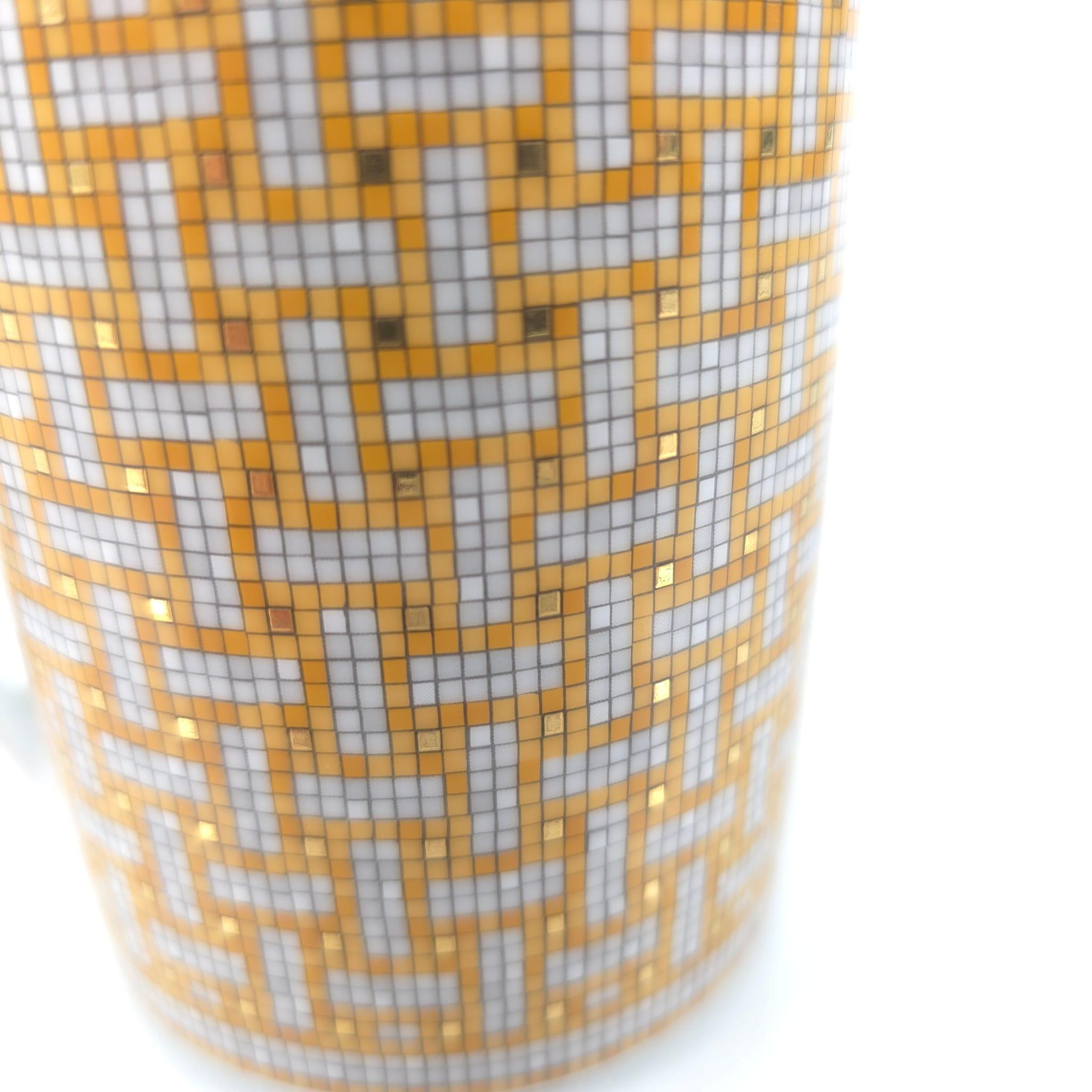 Hermès Porcelain Mosaique au 24 gold mug For Sale 1
