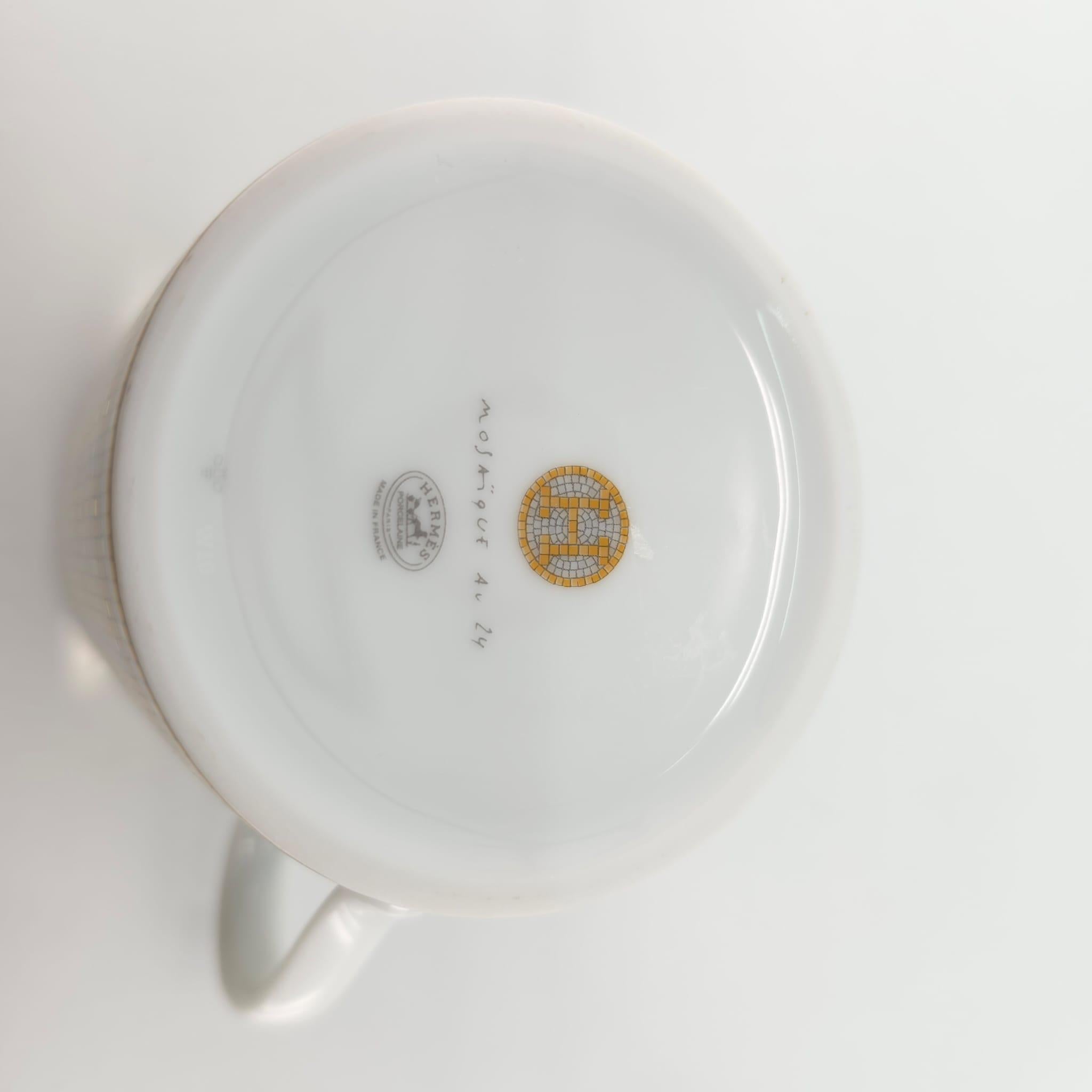 Hermès Porcelain Mosaique au 24 gold mug For Sale 2