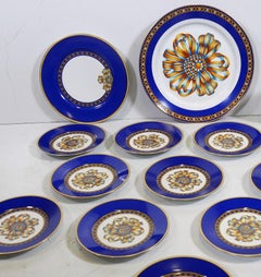 "Hermes Porcelain Part of Dessert Set  "Cocarde De Soie"