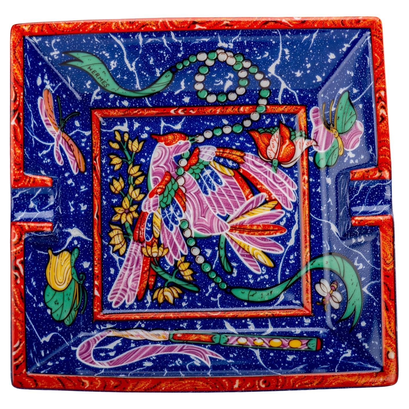Hermès Porzellan Pfau Aschenbecher