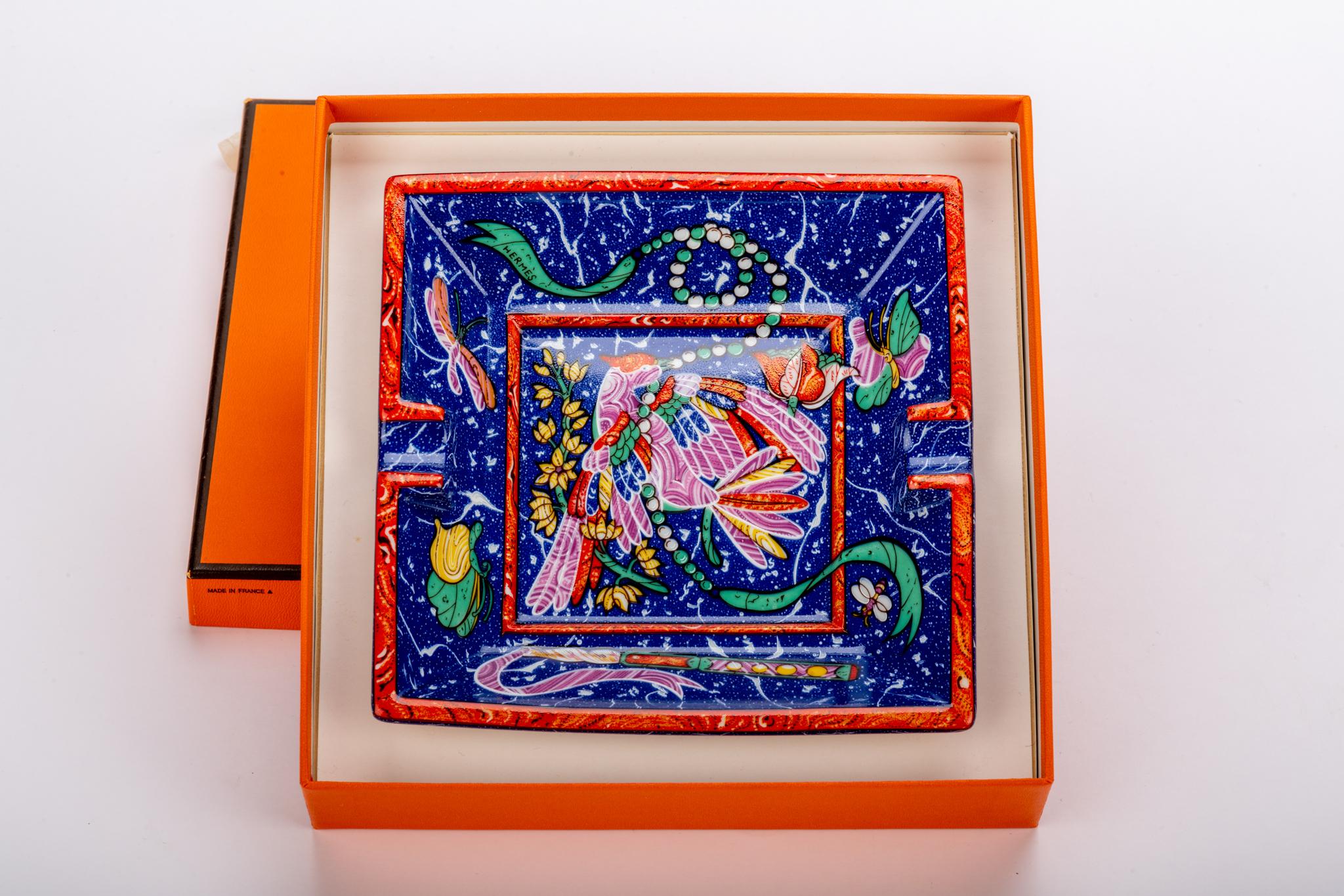 Hermès Porcelain Peacock Ashtray in Box 1