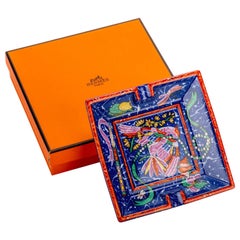 Hermès Porcelain Peacock Ashtray in Box