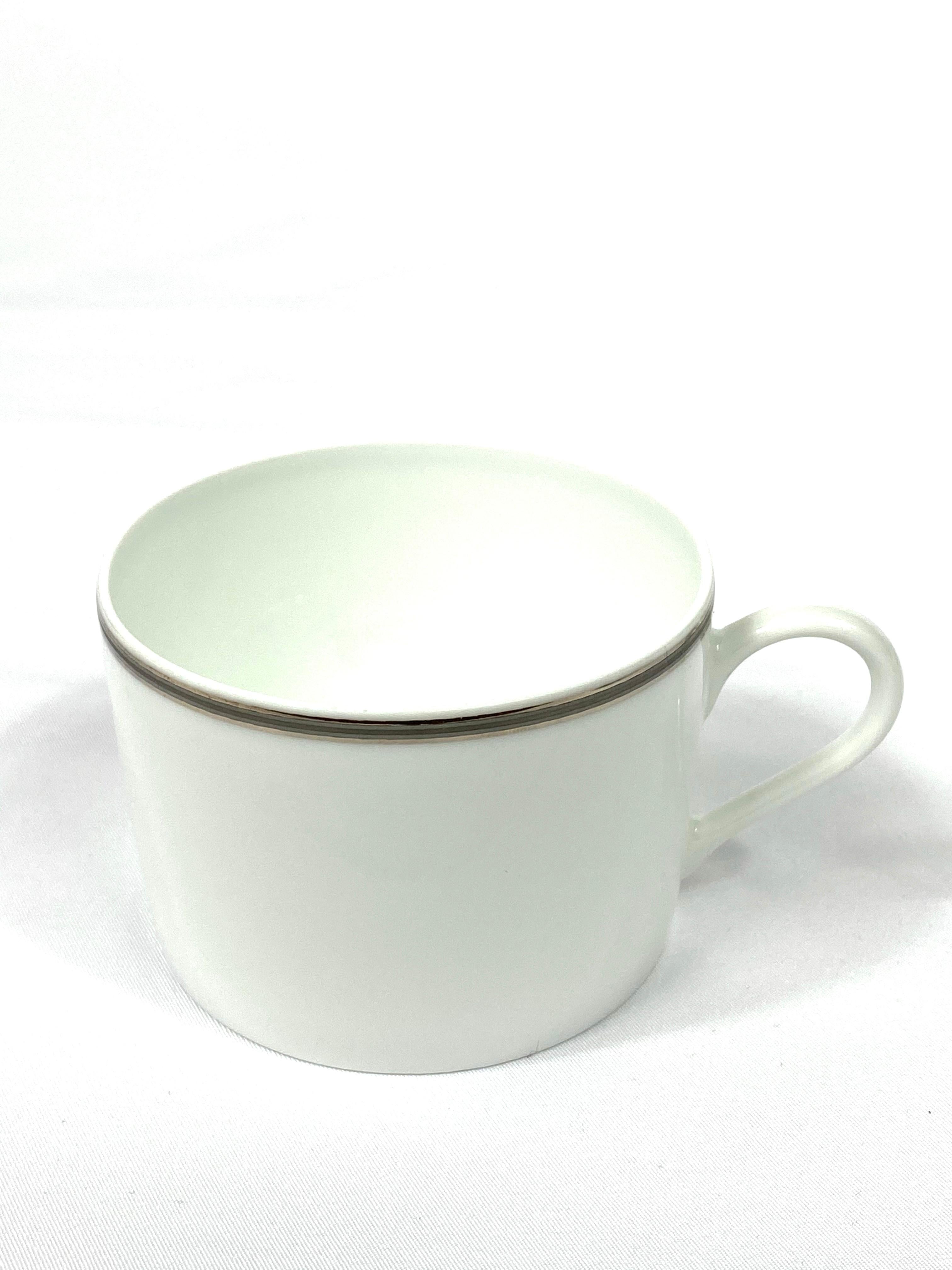 HERMES Porcelain Tea and Dessert Setting Chaine D'Ancre in Grey Set of 6 8