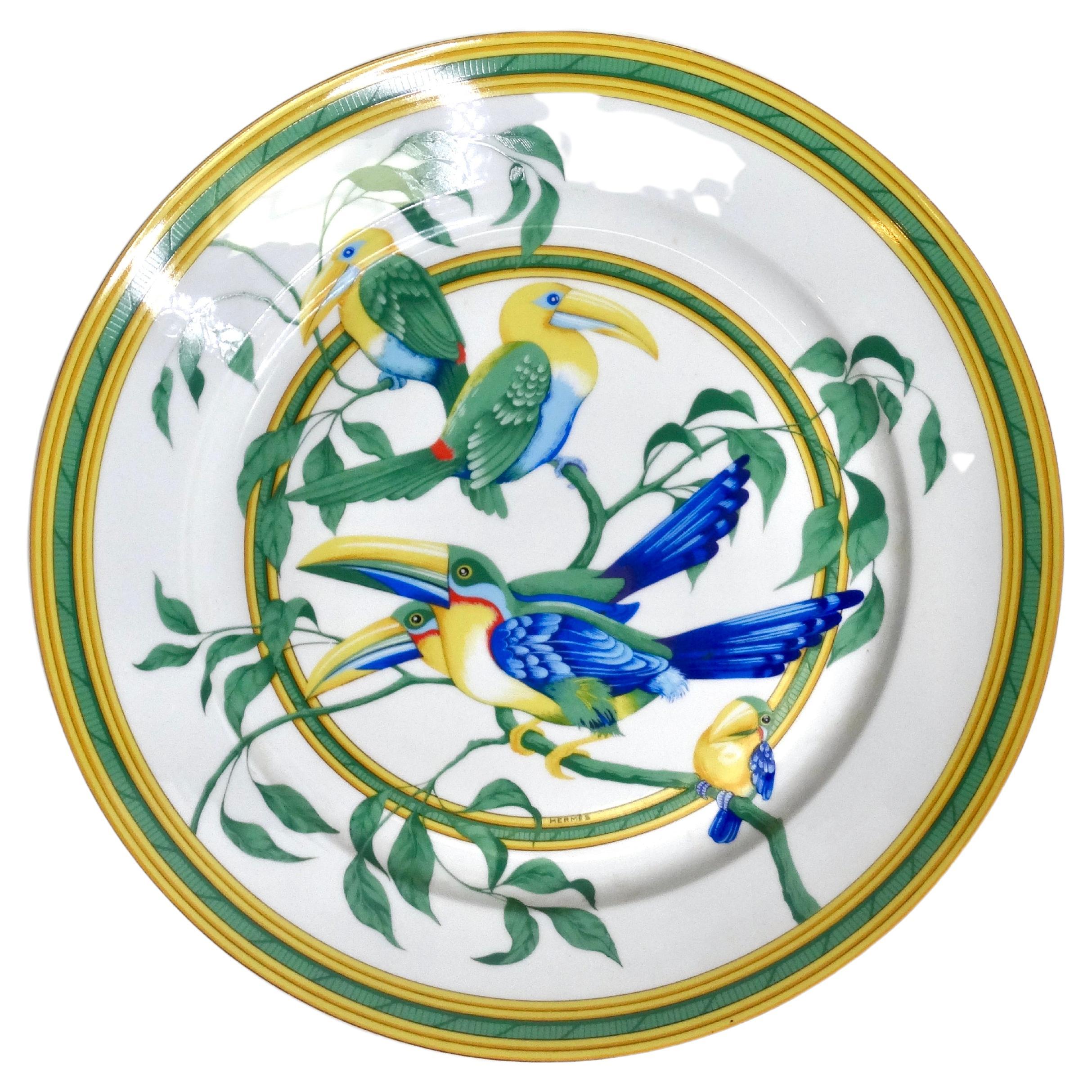 Hermes Porcelain Toucan Plate For Sale