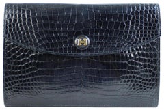 Hermès Porosus Pochette 45hera41017 Black Crocodile Clutch