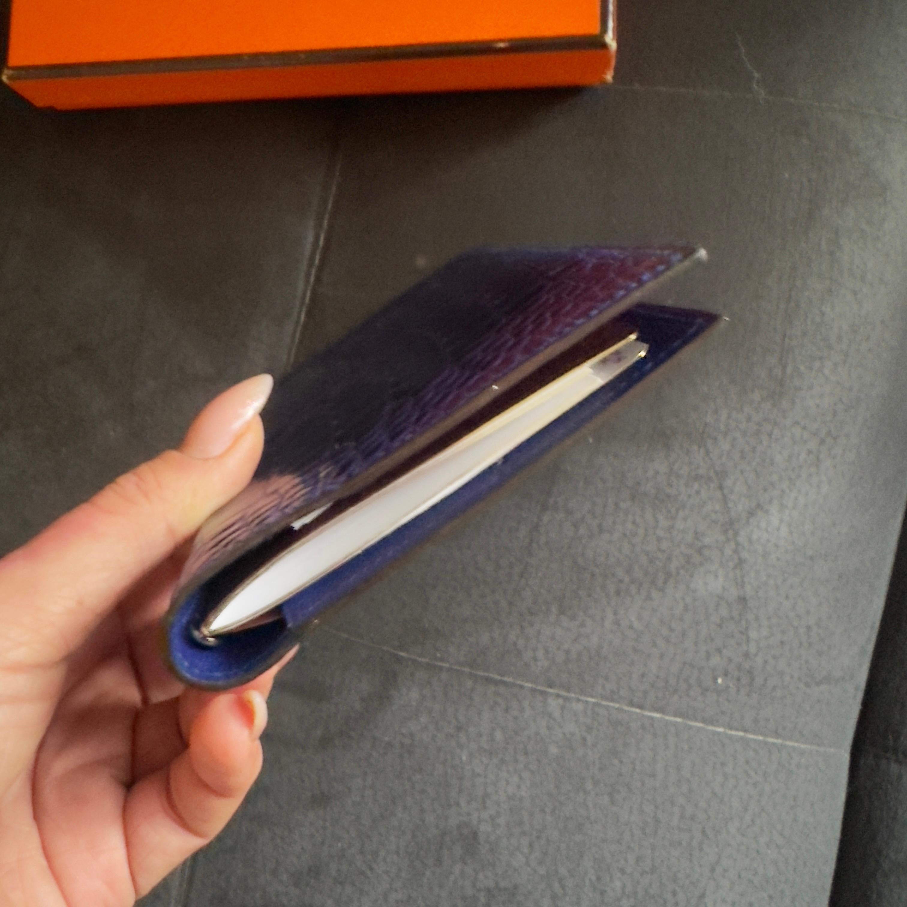 Hermès Alligator Agenda Holder Bleu Saphir, New with Box - Rare 5