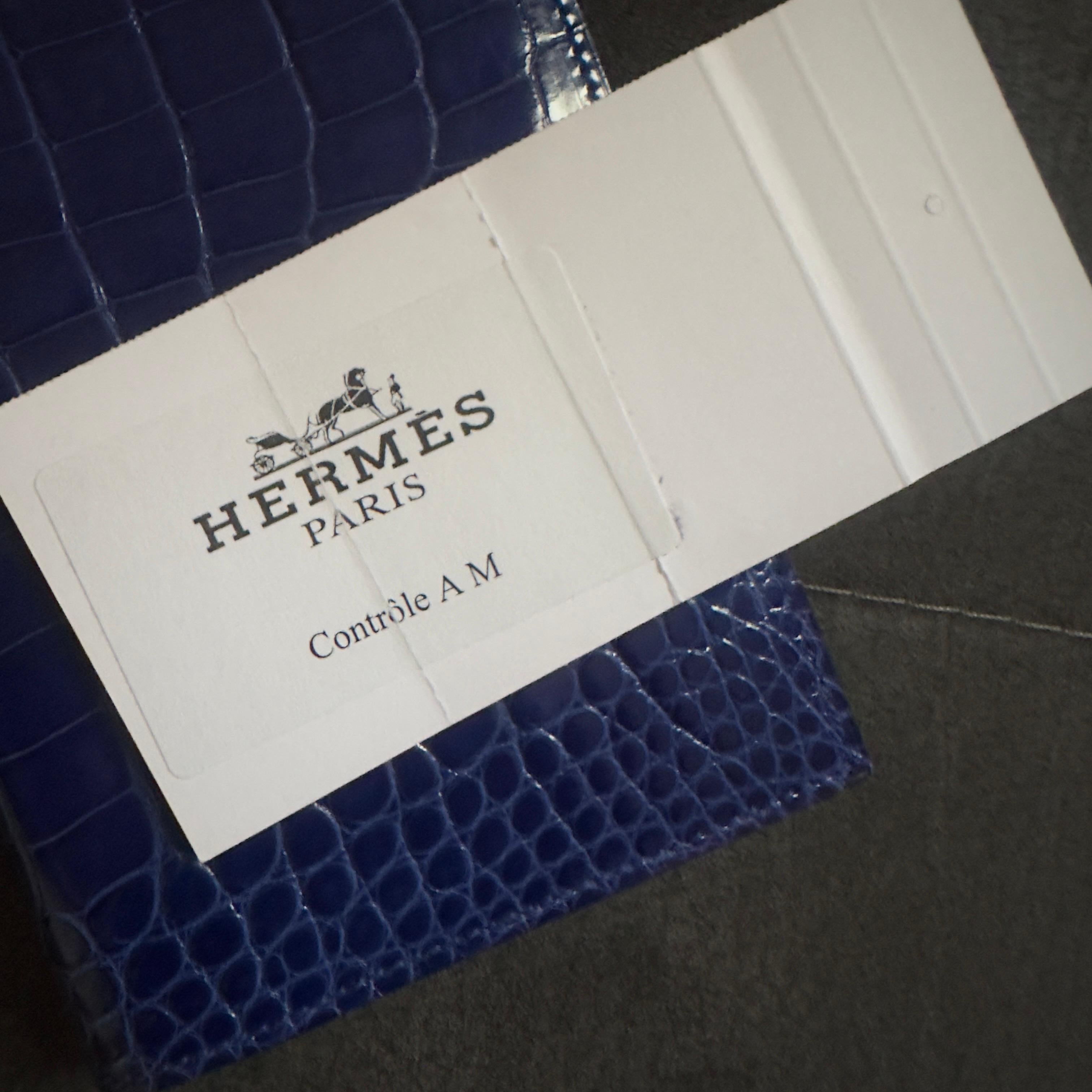 Hermès Alligator Agenda Holder Bleu Saphir, New with Box - Rare 7
