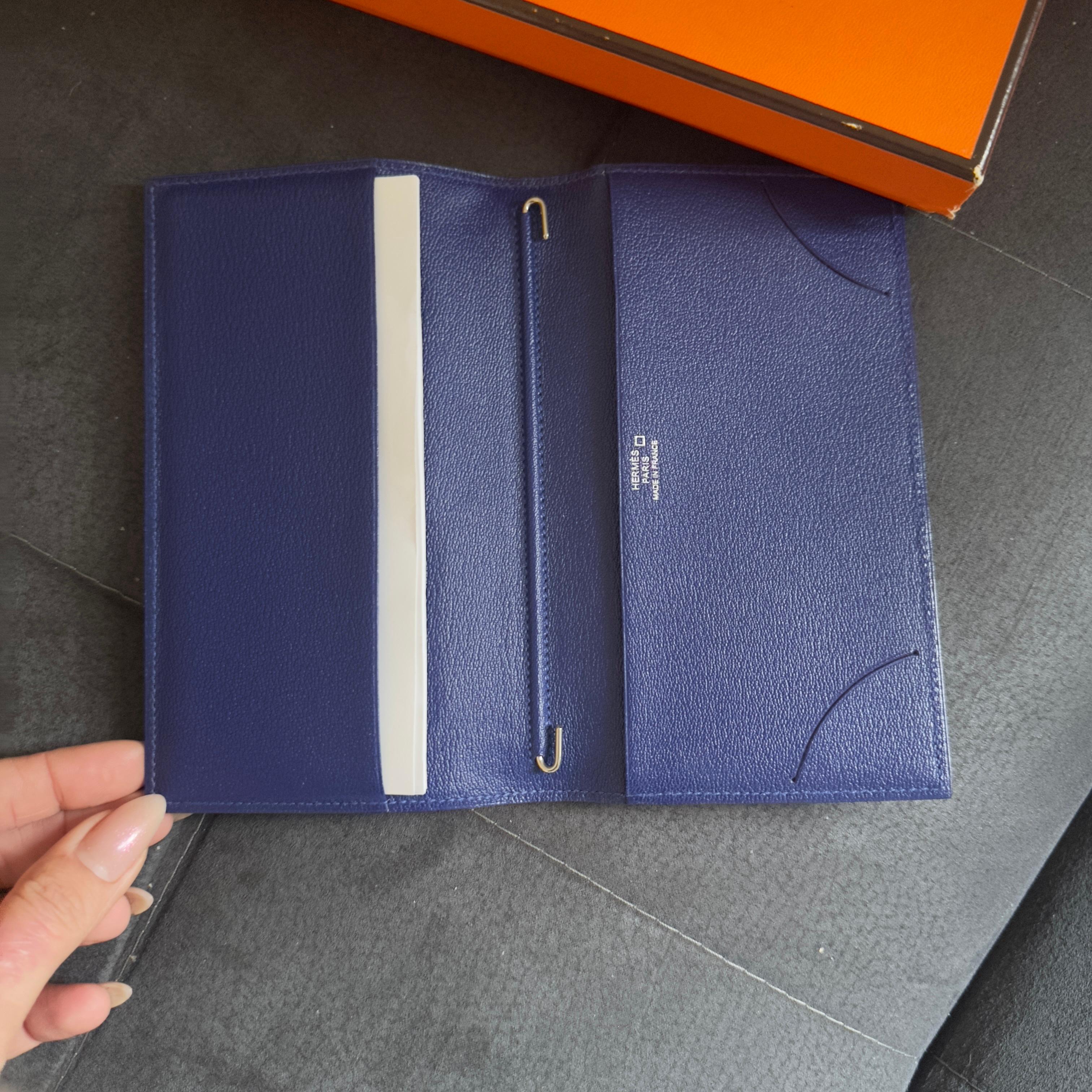 Hermès Alligator Agenda Holder Bleu Saphir, New with Box - Rare 1