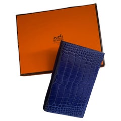 Hermès Alligator Agenda Holder Bleu Saphir, New with Box - Rare