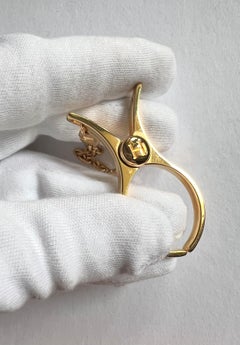 HERMÈS - Porta guanti vintage in metallo gold