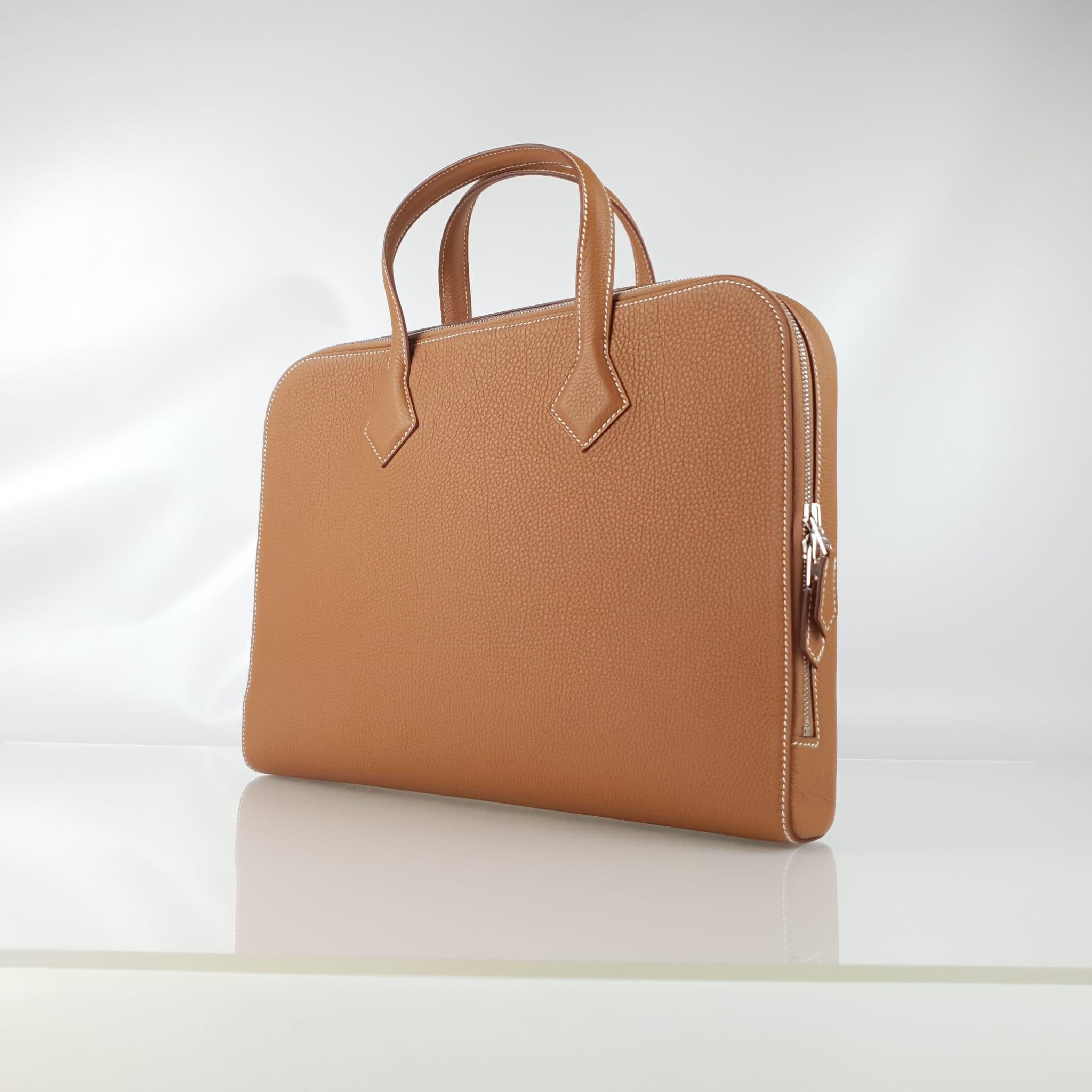 Hermes Porte Documents Victoria Togo Gold Phw For Sale at 1stDibs