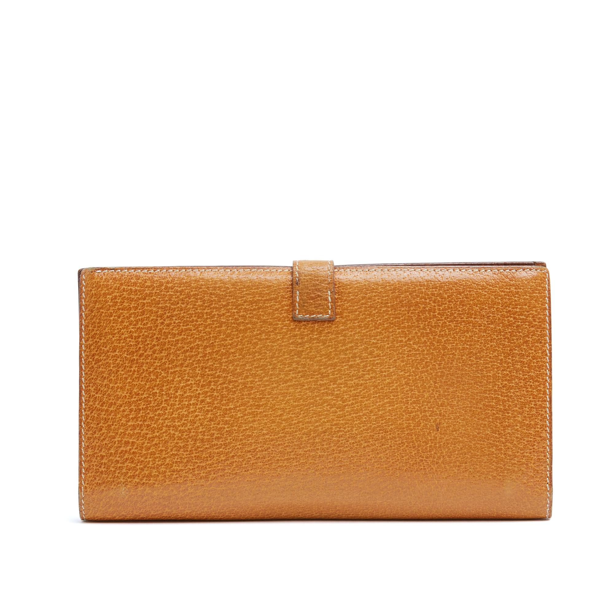 Hermès wallet, Cadenas model, circa 1995, also renamed Béarn, in natural leather (rendered 