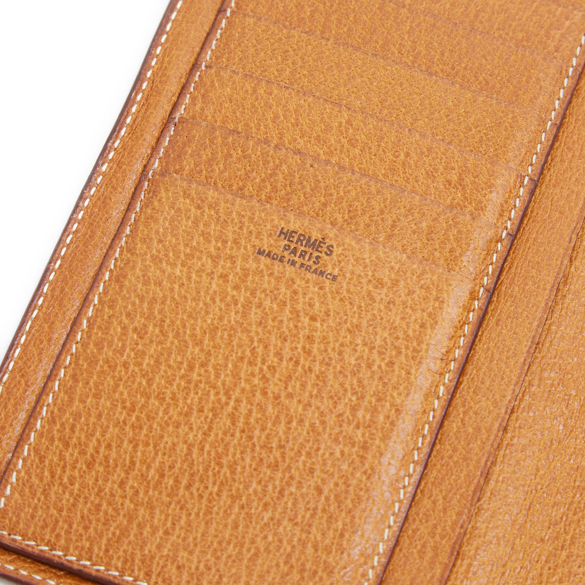 Hermès Portefeuille Cadenas Kelly 1995s Natural Leather Bearn Wallet Hermes In Good Condition For Sale In PARIS, FR