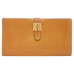 Hermès Portefeuille Cadenas Kelly 1995s Natural Leather Bearn Wallet Hermes
