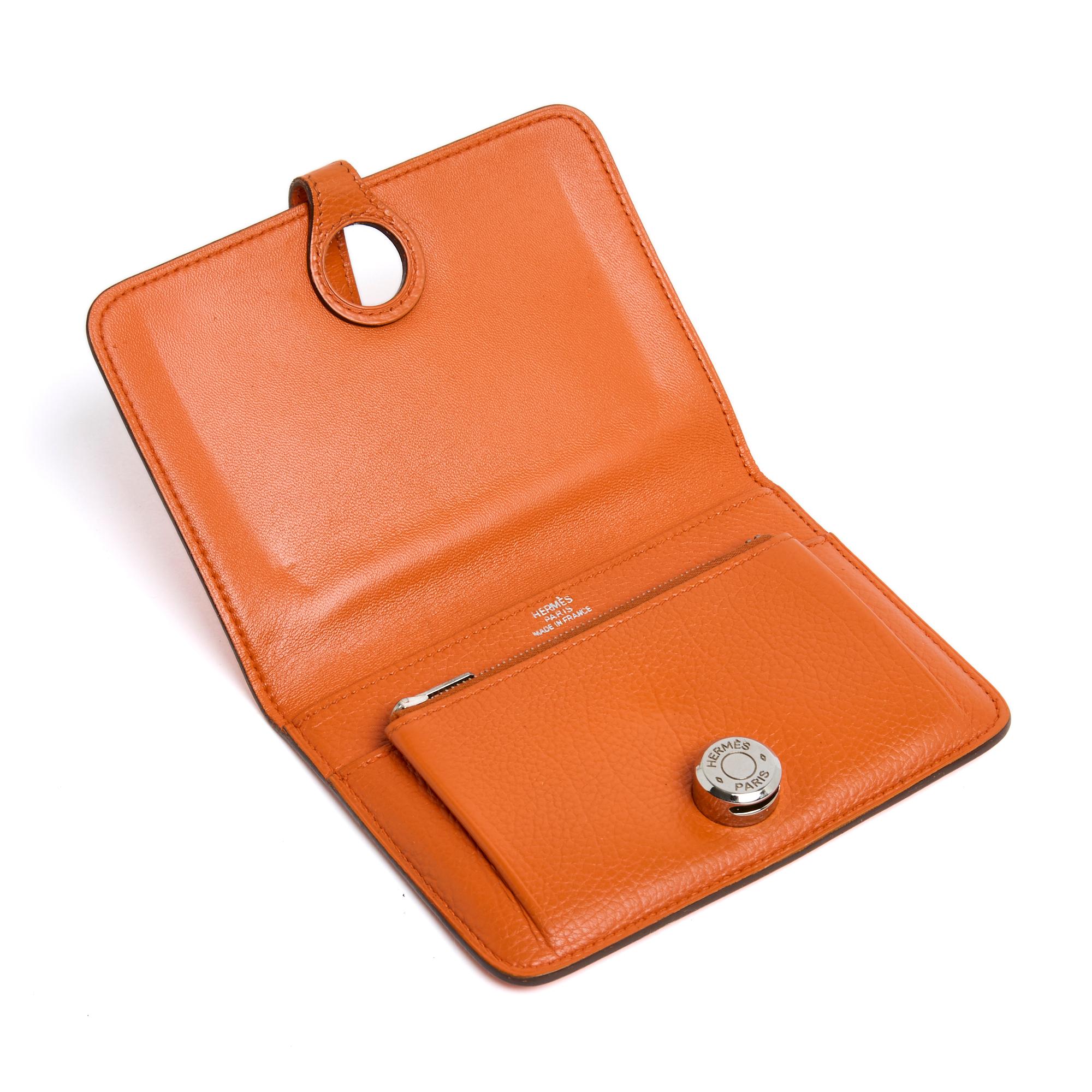 Hermès Portefeuille Dogon Kompakt Orange Leder Kompakt Brieftasche Hermes 1