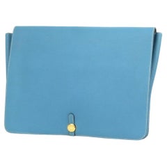 Hermès Portfolio Jean Togo Extra Large Porte-documents Dogon 230564 Blue Leather