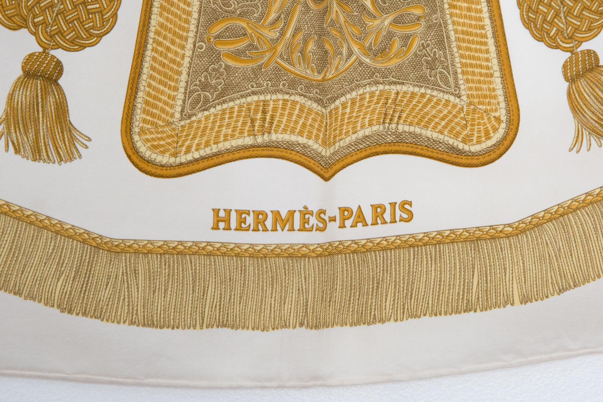 Women's or Men's Hermes Poste et Cavalerie by J. Metz Silk Scarf For Sale