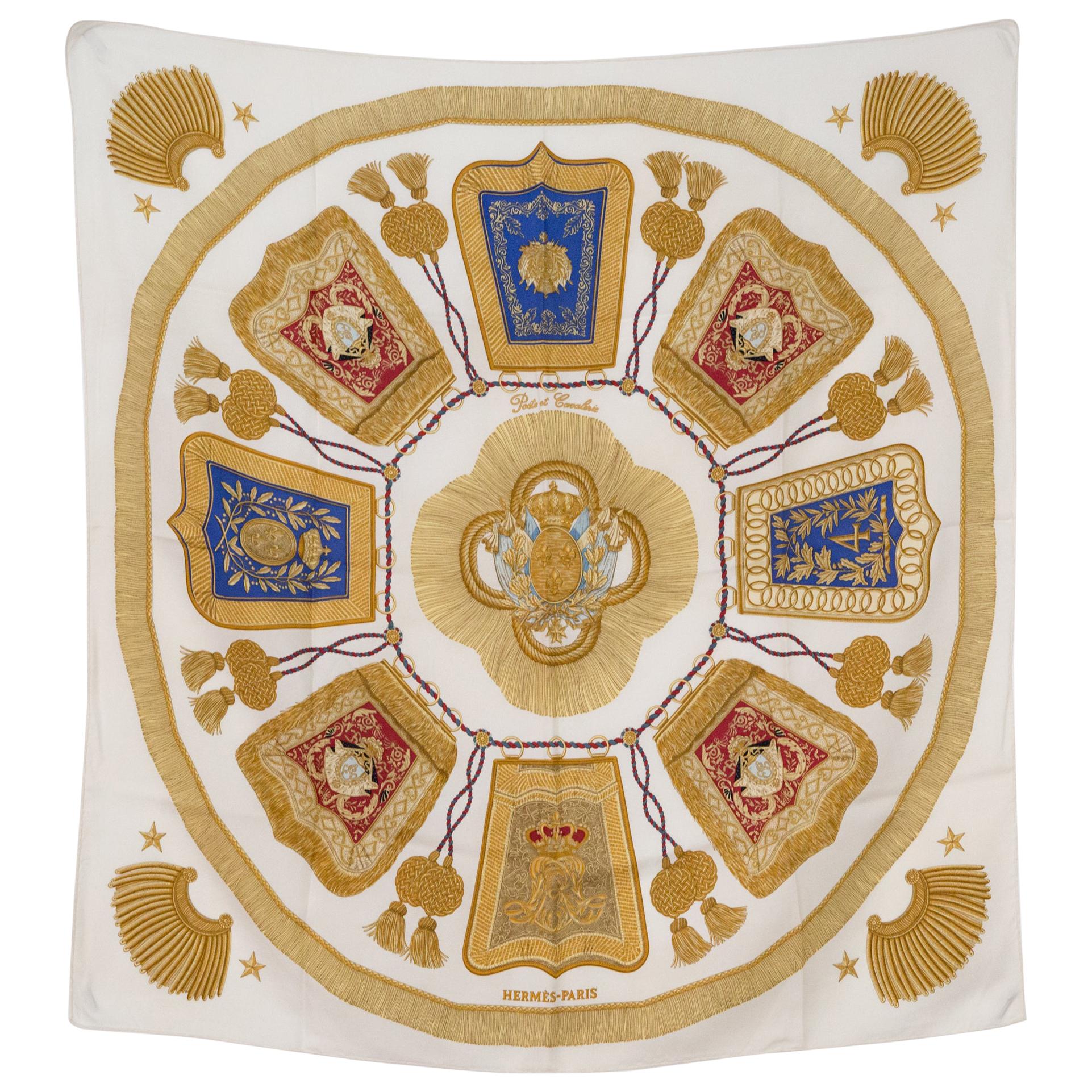 Hermes Poste et Cavalerie by J. Metz Silk Scarf For Sale