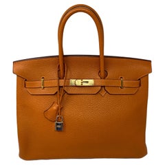 Hermes Potiron Orange Birkin 35 Bag