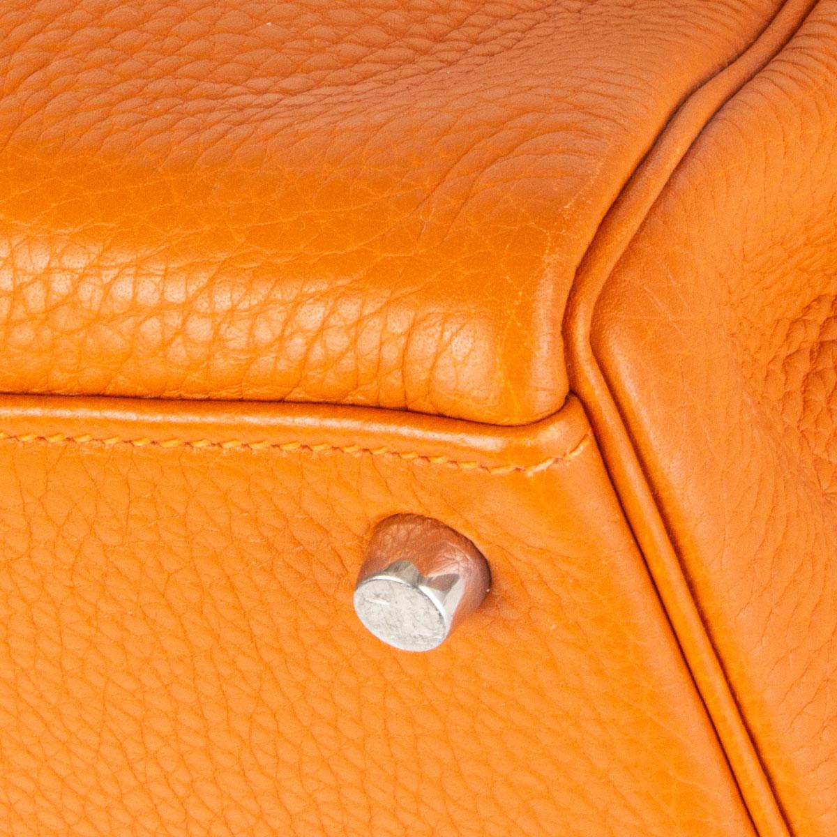 HERMES Potiron orange Clemence leather KELLY 35 RETOURNE Bag 4