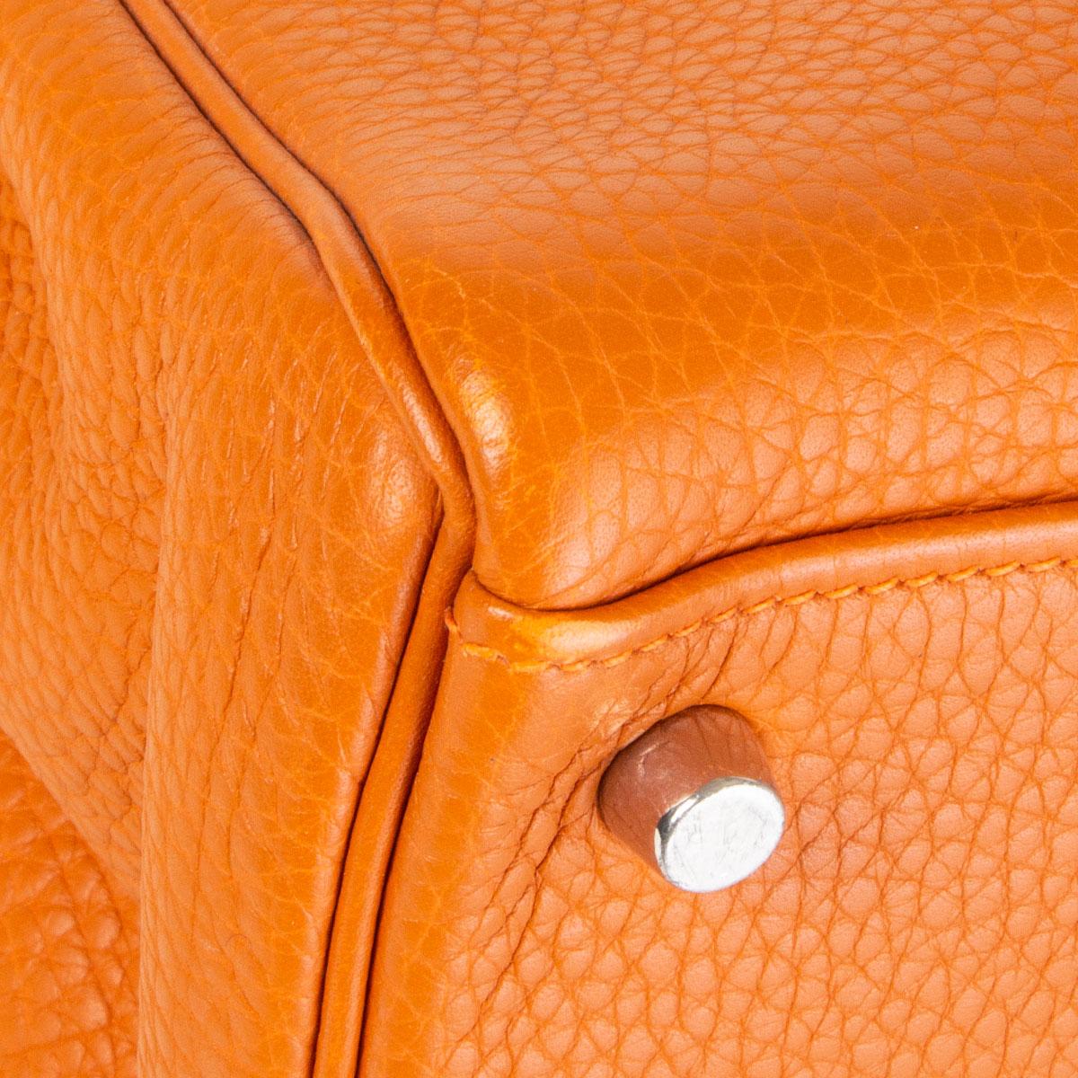 HERMES Potiron orange Clemence leather KELLY 35 RETOURNE Bag 1