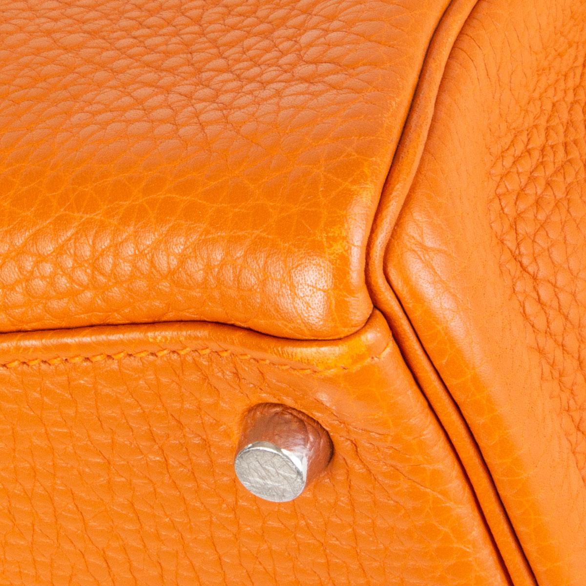 HERMES Potiron orange Clemence leather KELLY 35 RETOURNE Bag 2