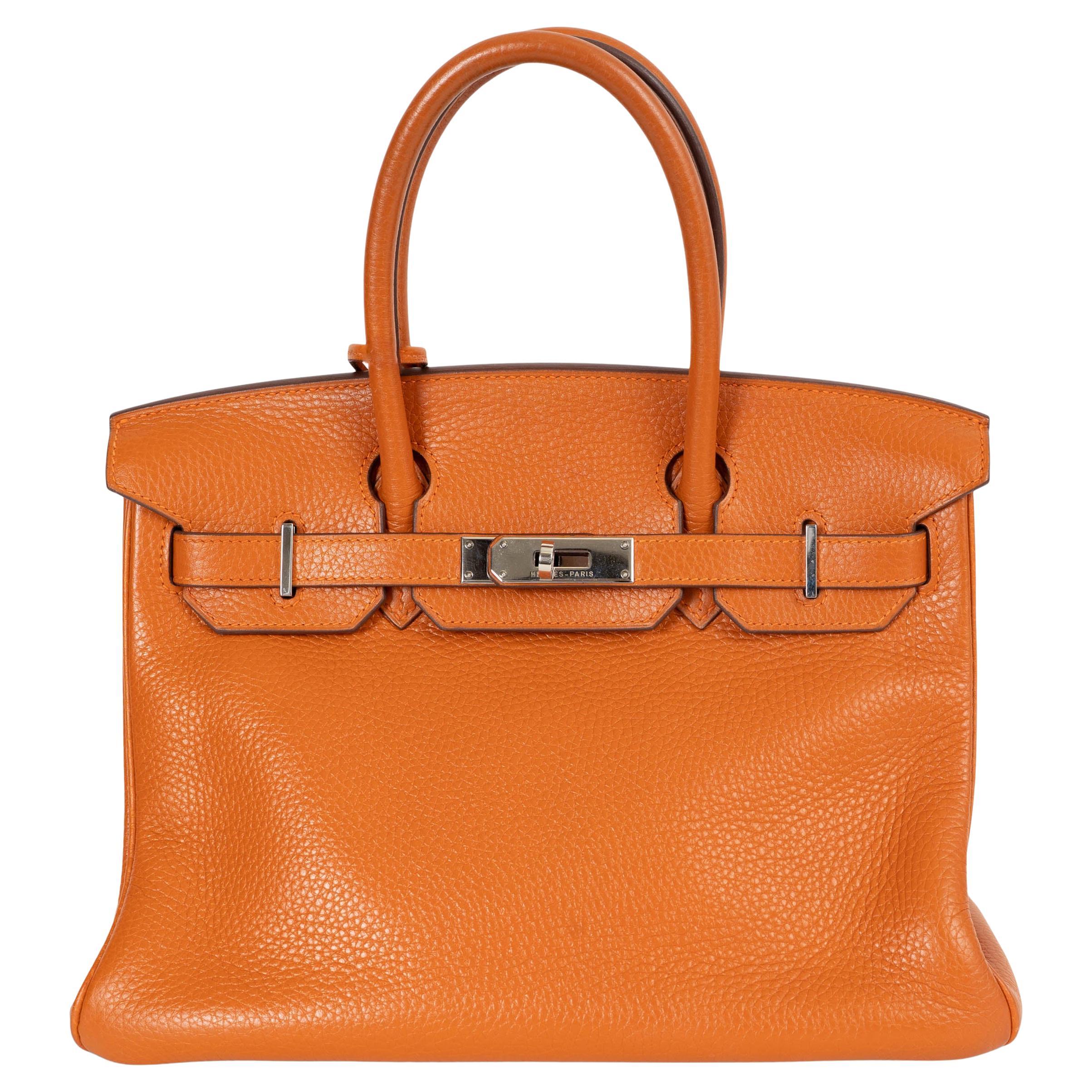 HERMES Potiron orange Togo cuir BIRKIN 30 Fourre-tout avec PHW