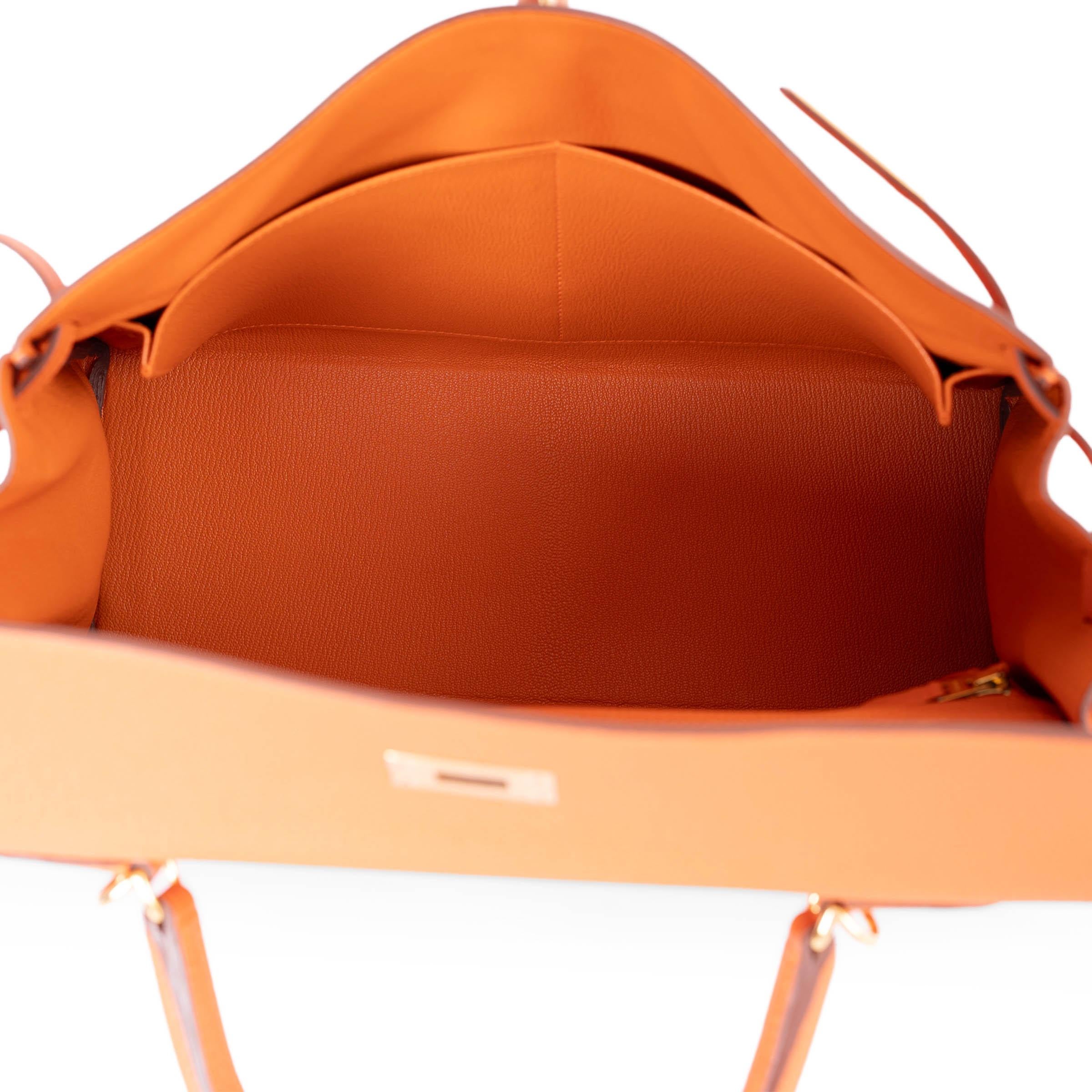 De las mujeres HERMES Potiron naranja Togo cuero KELLY 35 RETOURNE Bolso Ghw en venta