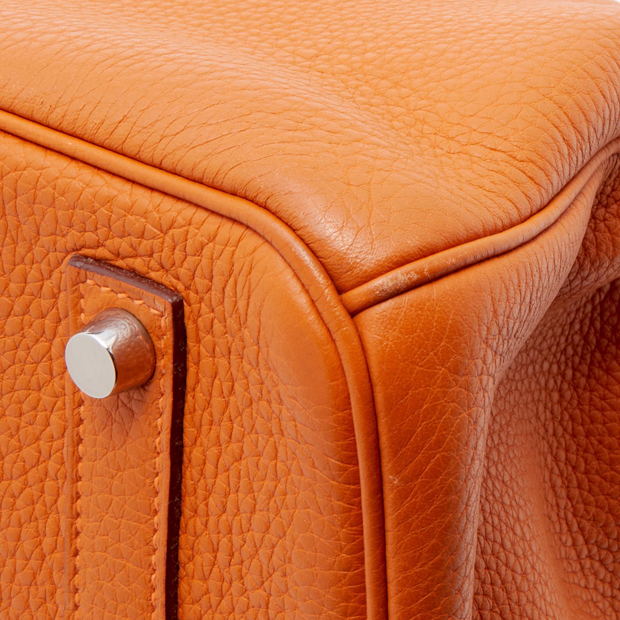 Potiron Taurillon Clemence Birkin 35 Tasche aus Leder mit Palladium-Finish 8