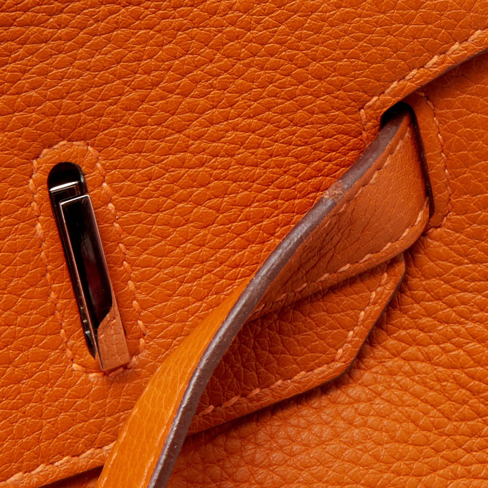 Potiron Taurillon Clemence Birkin 35 Tasche aus Leder mit Palladium-Finish 9