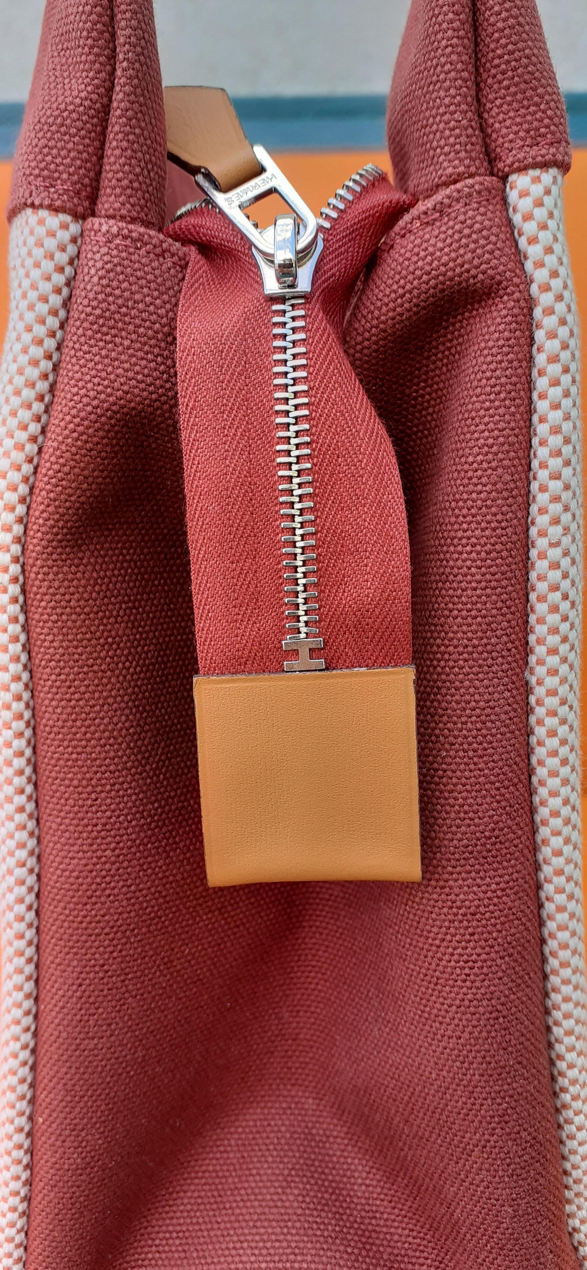 Marsupio Hermès Trousse Jimetou Colonnes in cotone GM in vendita 4
