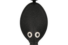 Hermes Poulpe Key Ring Black White Leather Octopus Birkin Hac Bag Charm 25 30 50