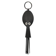 Hermes Poulpe Key Ring Black White Leather Octopus Birkin Hac Bag Charm 25 30 50