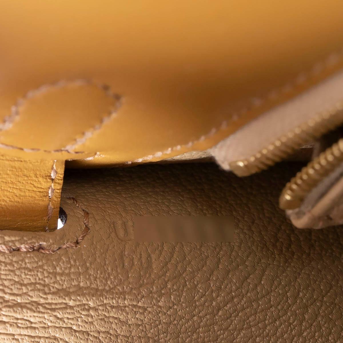 HERMES Poussiere beige Tadelakt leather KELLY 25 SELLIER Bag Ghw For Sale 6