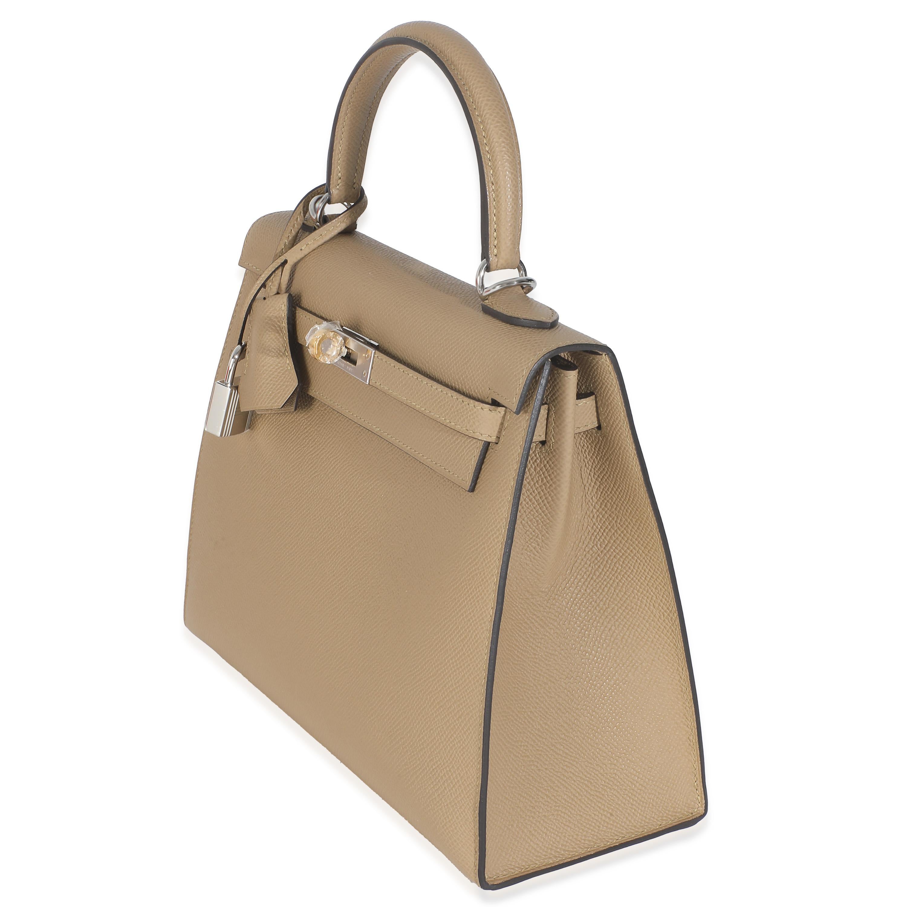 Women's or Men's Hermès Poussiere Epsom Sellier Kelly 25 EHW For Sale