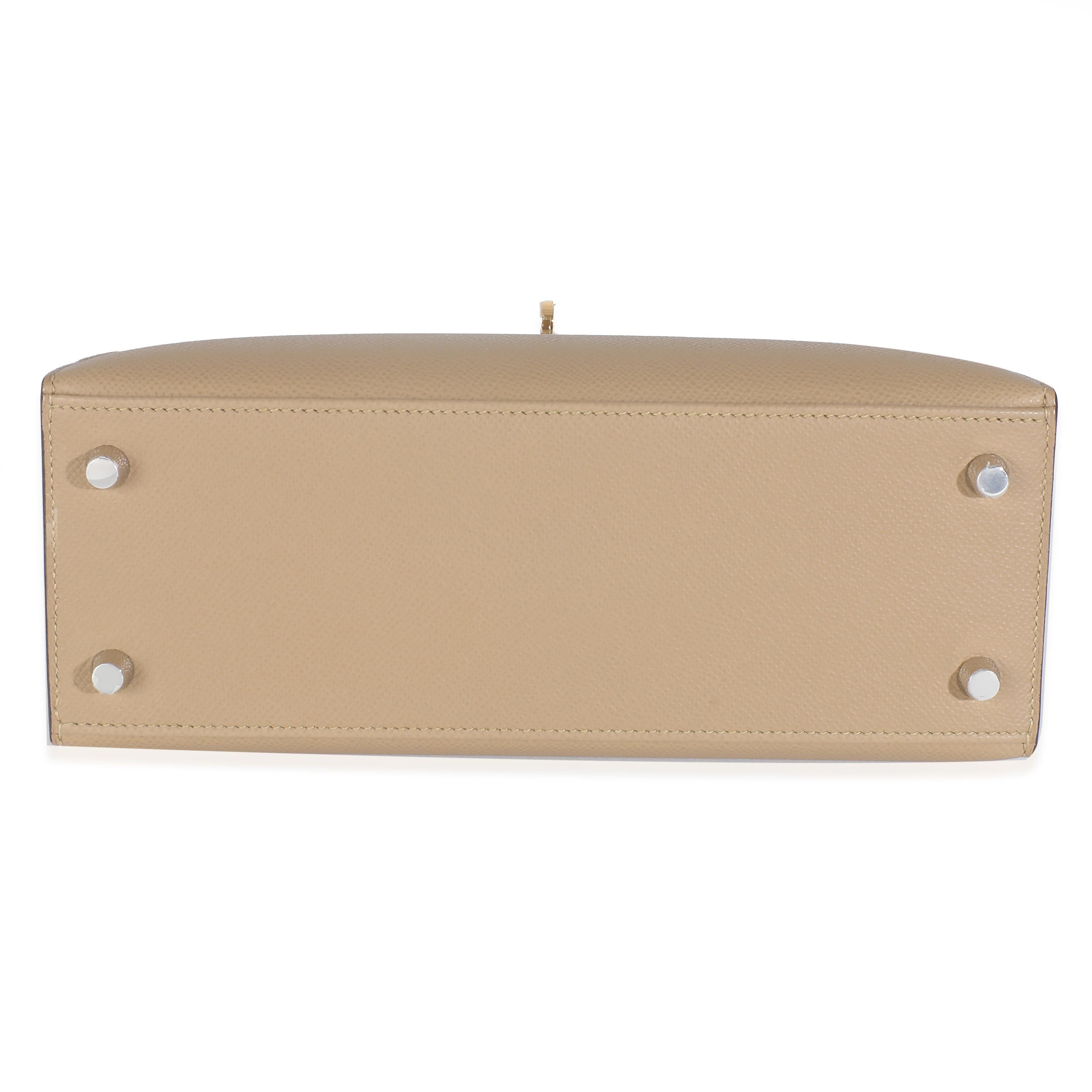 Hermès Poussiere Epsom Sellier Kelly 25 EHW For Sale 3