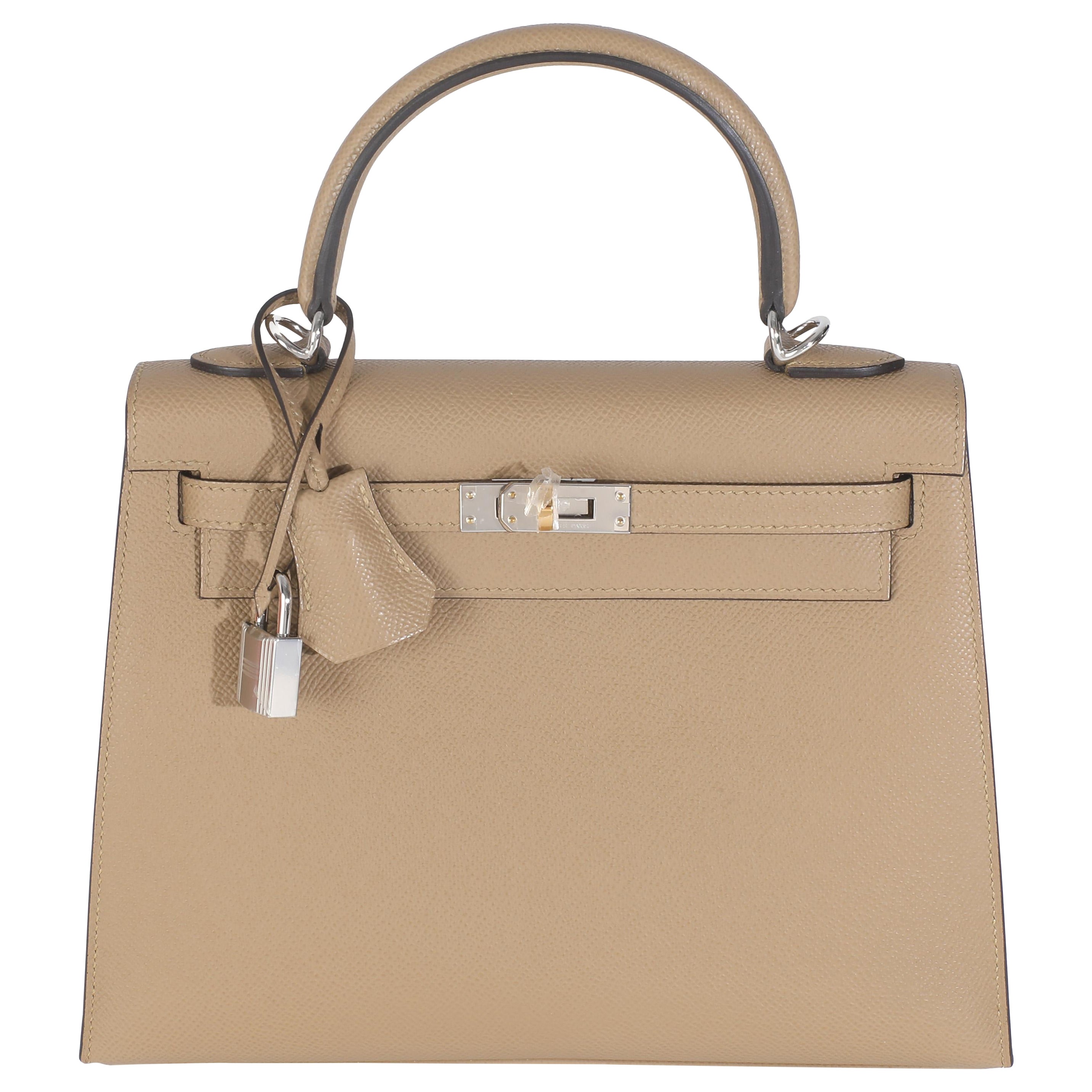 Hermès Poussiere Epsom Sellier Kelly 25 EHW en venta