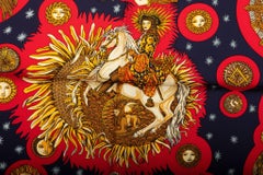 Hermes Preloved Schwarz Planeten Seidenschal