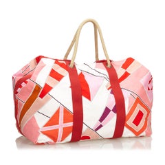Hermes Printed Canvas Large Travel Bag