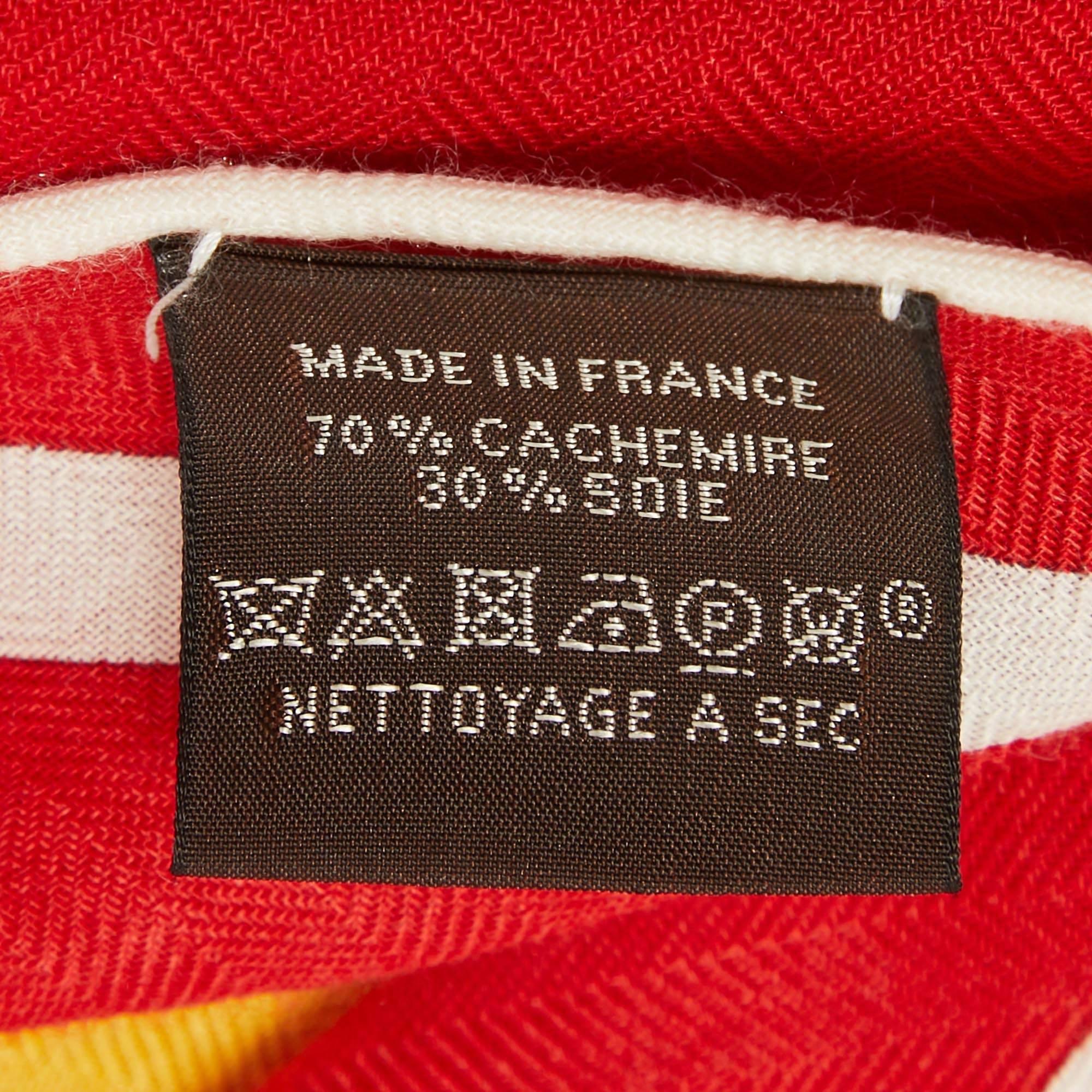 Hermès Printed Cashmere Blend Bouclerie Moderne en Casaques Giant Triangle Scarf 1