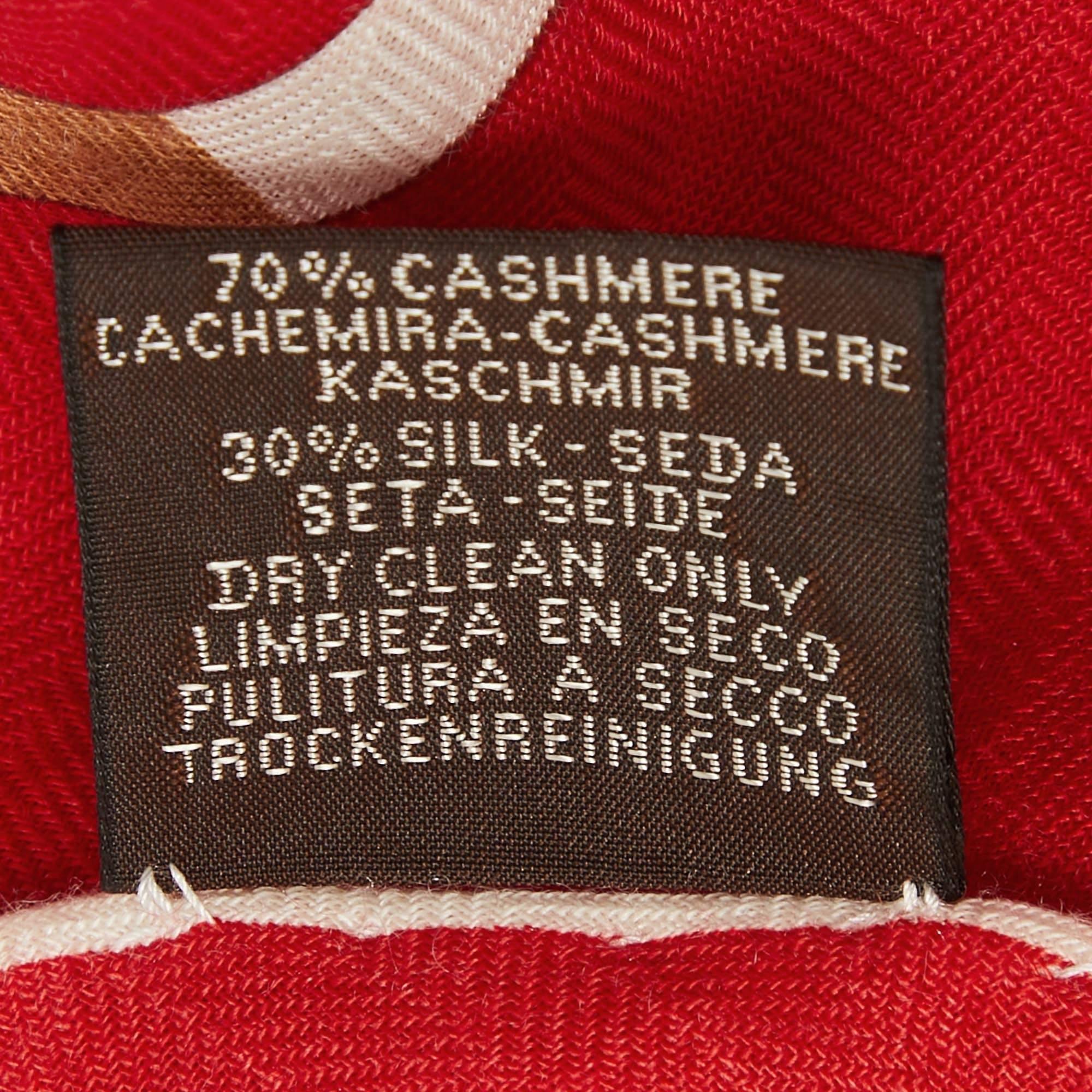 Hermès Printed Cashmere Blend Bouclerie Moderne en Casaques Giant Triangle Scarf 2