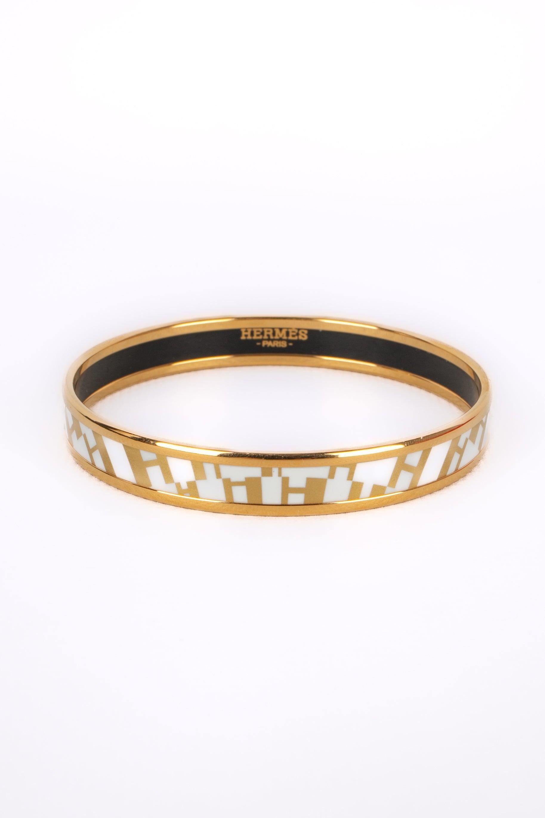 Hermès Printed Enamel Bangle Bracelet OP'H 1