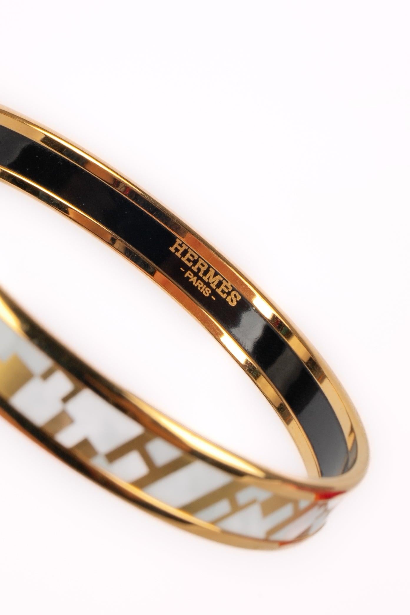 Hermès Printed Enamel Bangle Bracelet OP'H 2