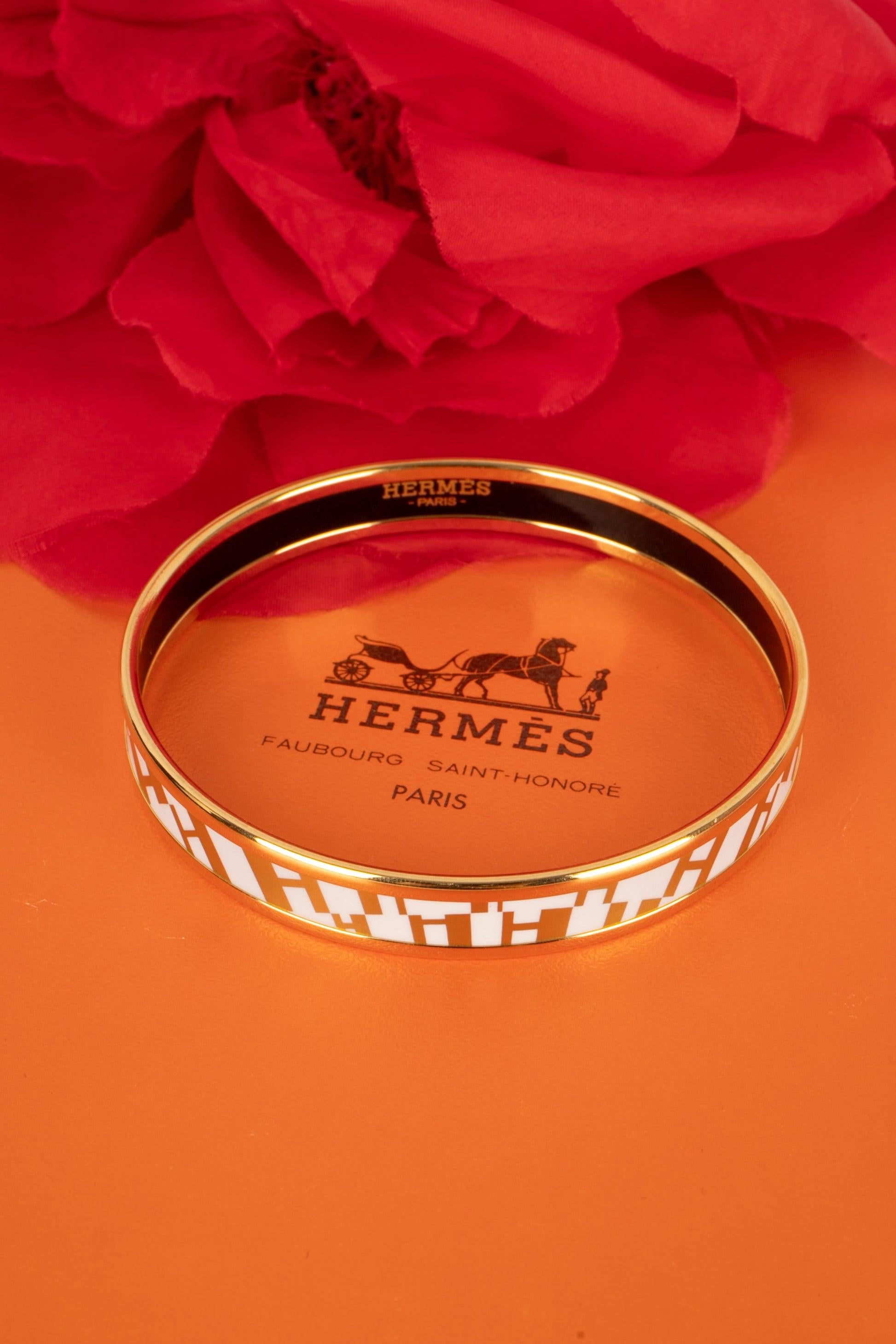 Hermès Printed Enamel Bangle Bracelet OP'H 4