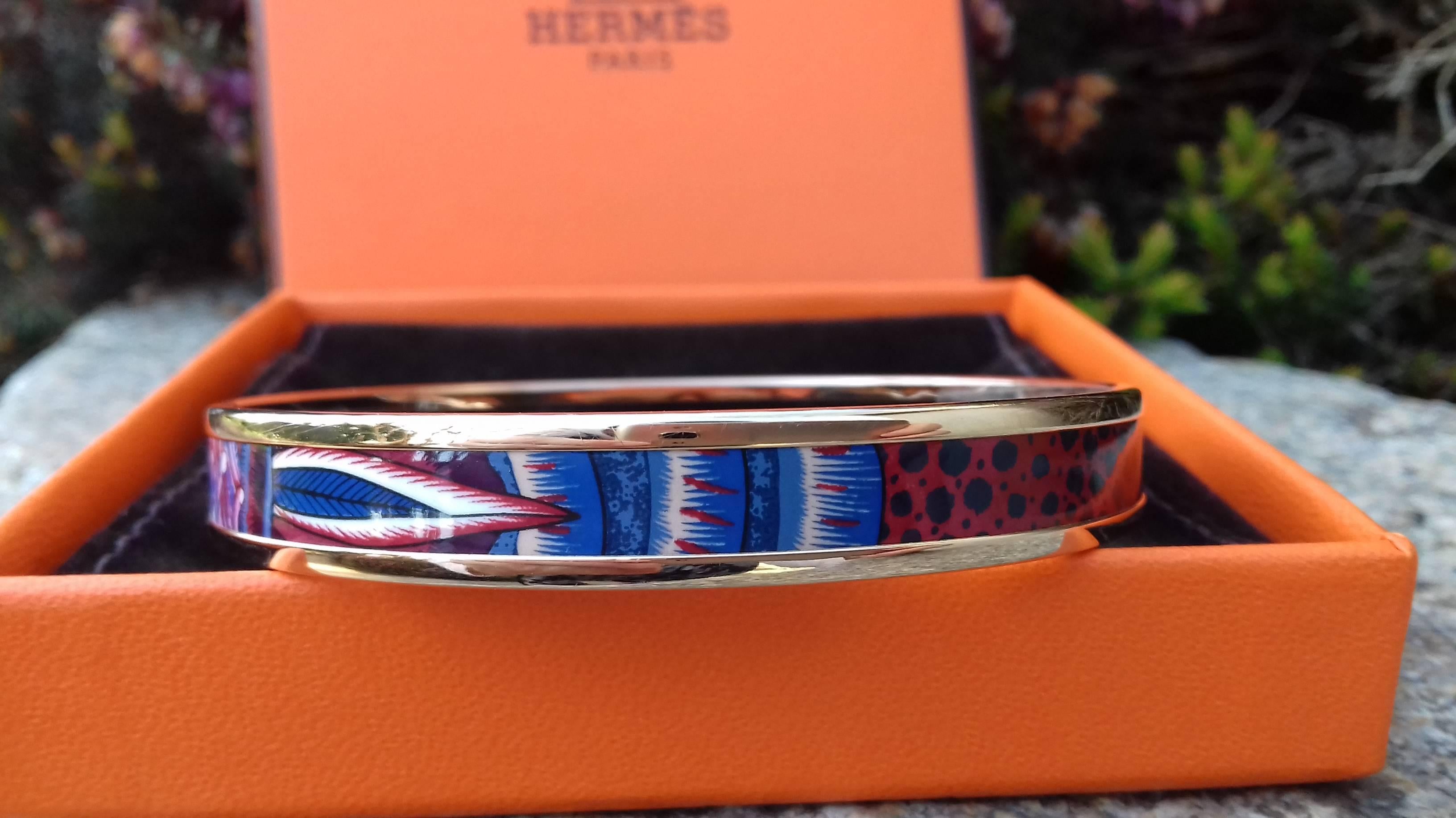 Hermès Emaille-Armband La Marche de Savana Surnaturel Rosé Gold Hdw Größe 65  im Angebot 2