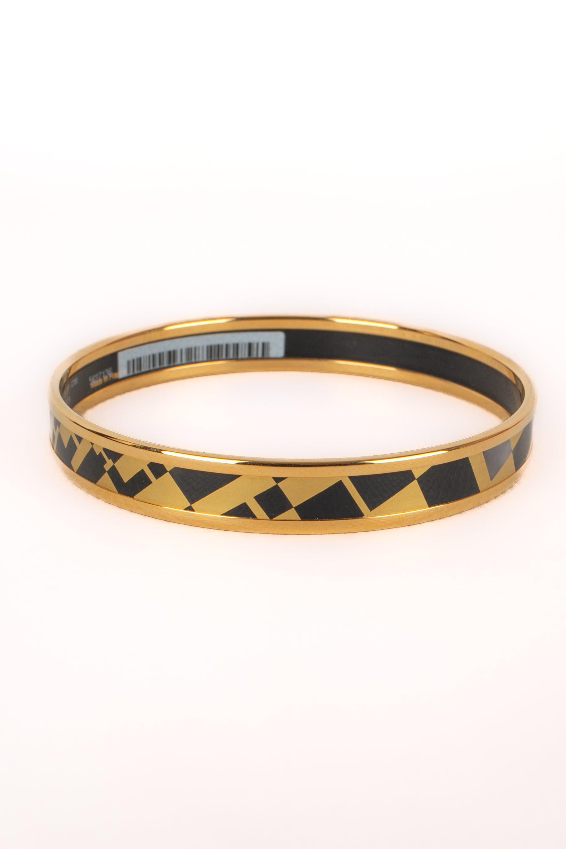 Hermès Printed Enamel Thin Bangle Bracelet OP'H In Excellent Condition In SAINT-OUEN-SUR-SEINE, FR