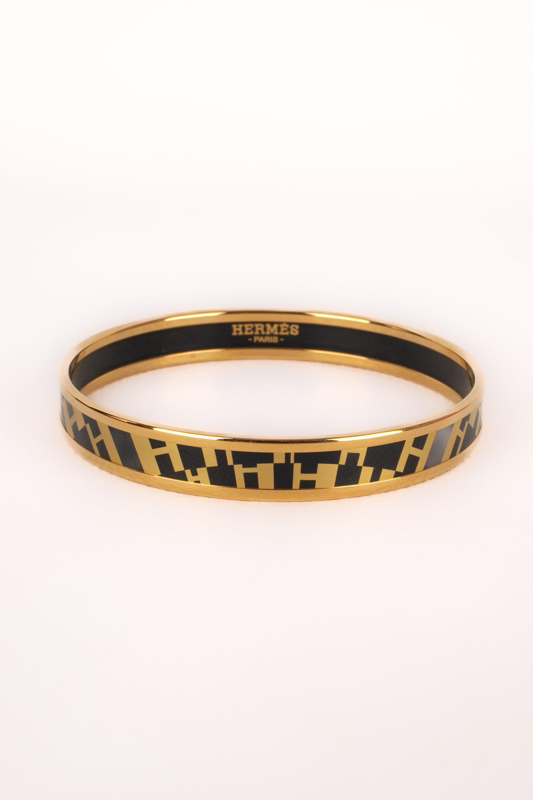 Women's Hermès Printed Enamel Thin Bangle Bracelet OP'H